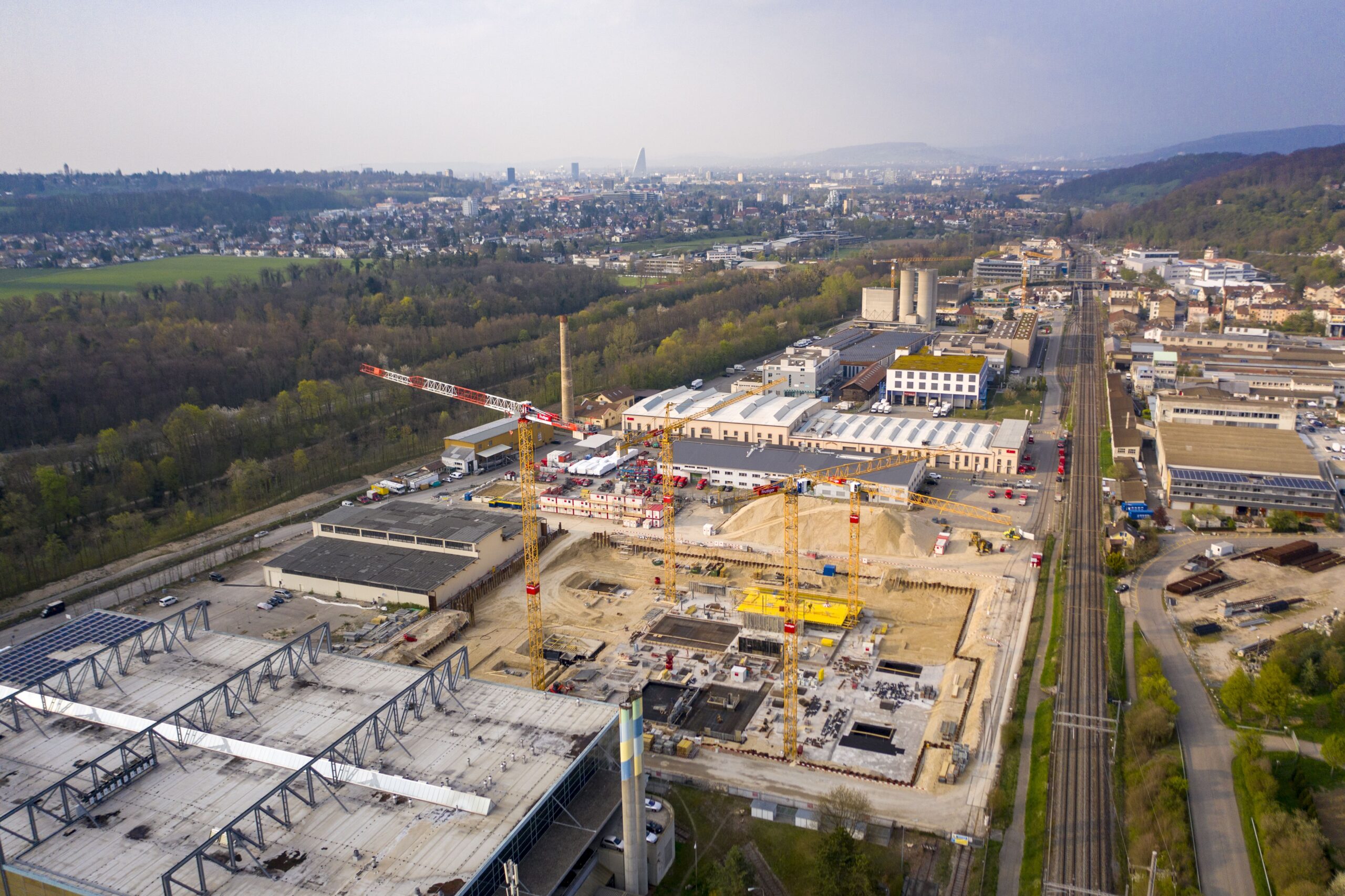 Historical aerial photograph of the Schoren site in Arlesheim – the birthplace of today’s uptownBasel Innovation Campus